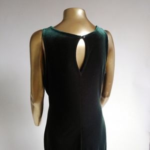 90s Sheath Maxi Velvet Green Dress